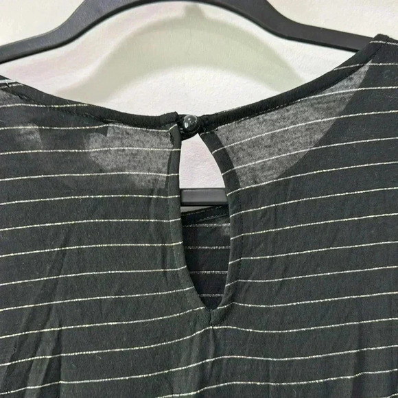 Espresso Black Ruched Sleeve Keyhole Closure Top Size S NWOT - Picture 6 of 8